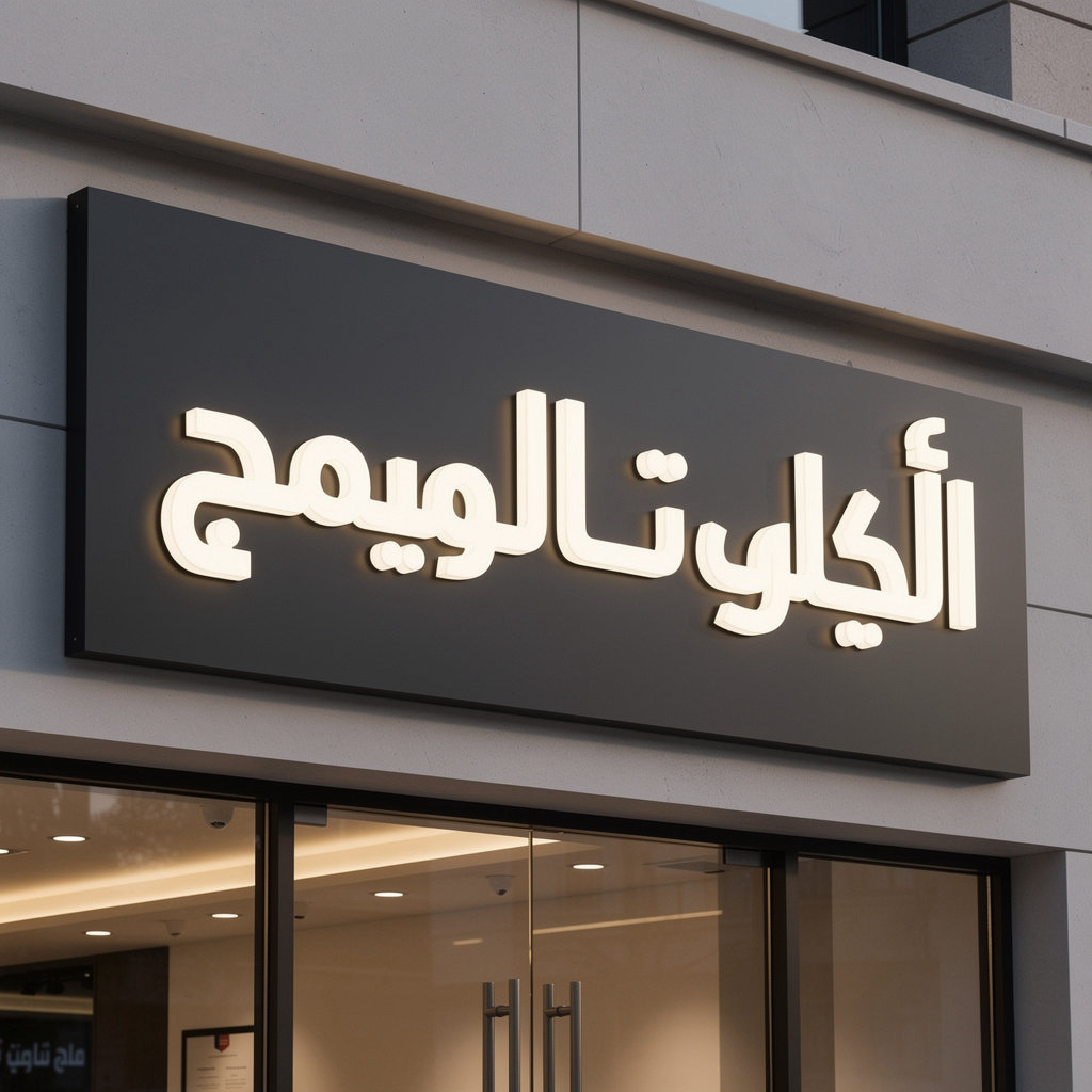 لوحة محل بحروف بارزة مضيئة 2×1 متر